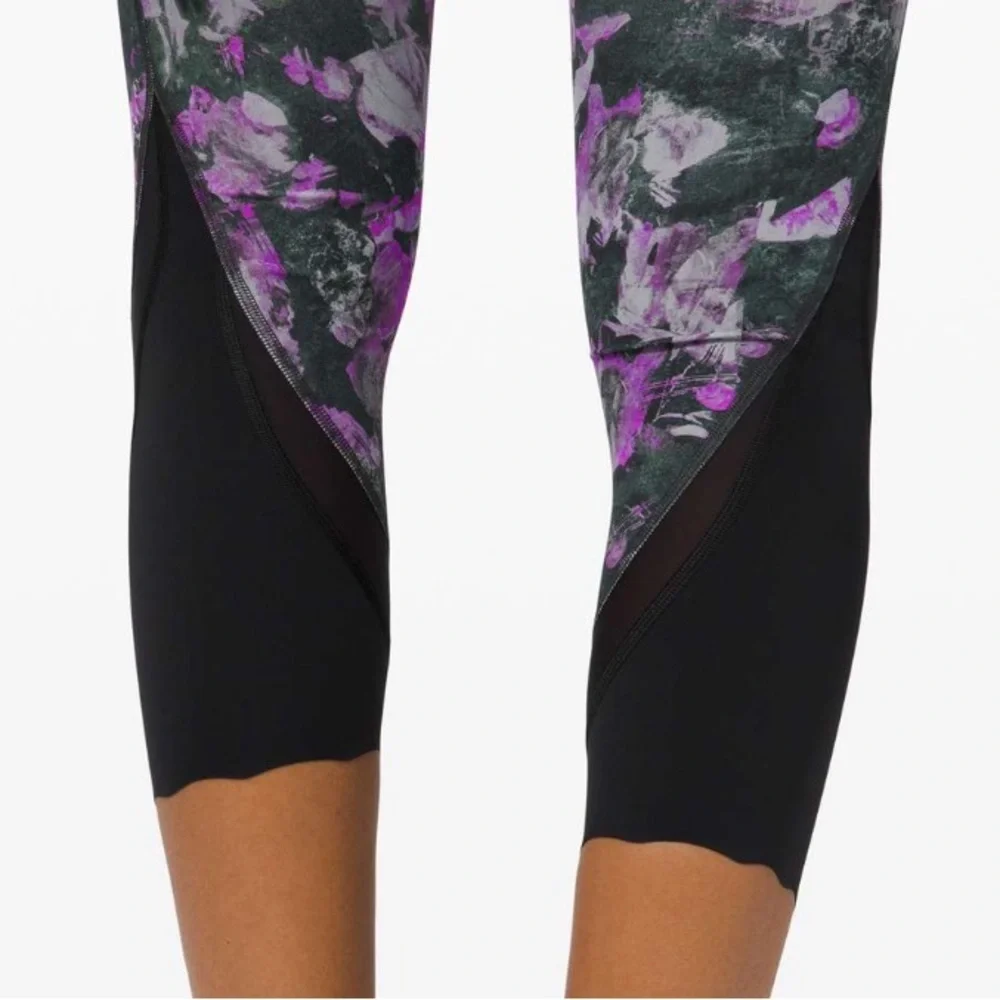 Lululemon Athletica Purple and Black Leggings with Mesh Detail - Picture 8 of 9